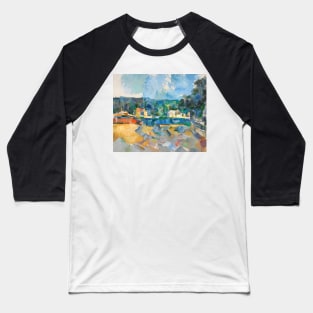 On the Banks of a River by Paul Cezanne Baseball T-Shirt